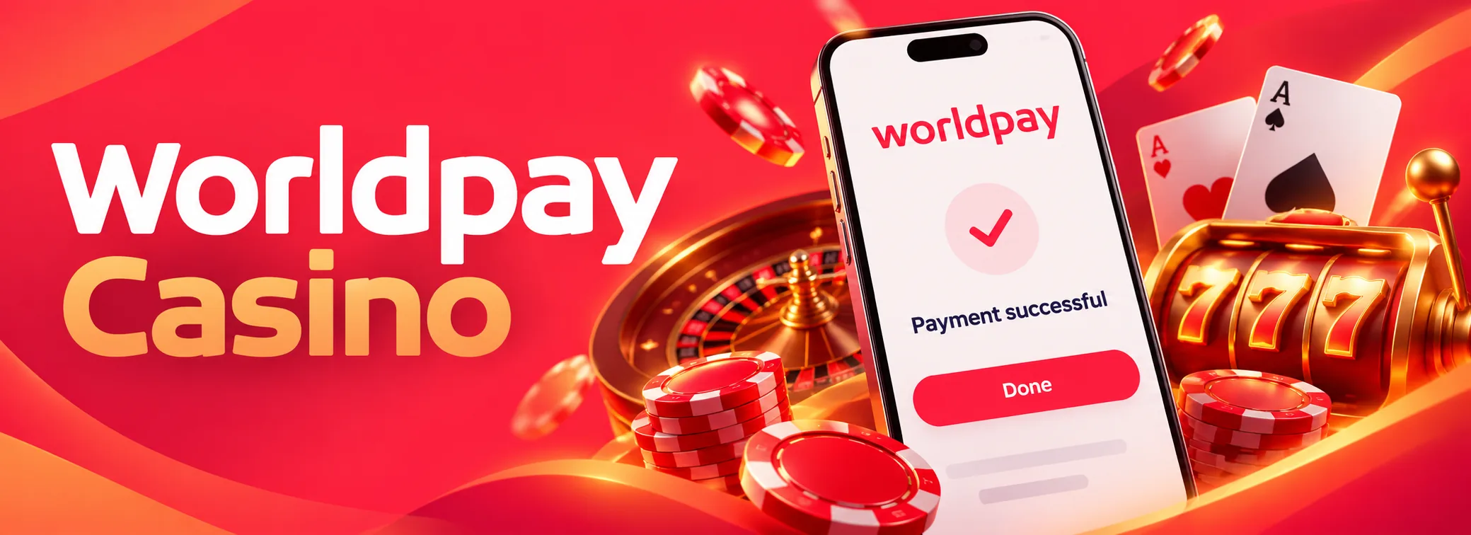 Worldpay Casino welcome offer banner showing 100% up to £500 and 100 free spins